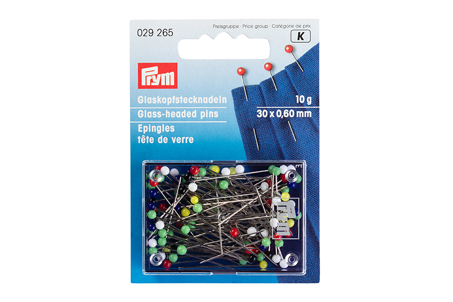 Шпильки 0,60 х 30мм (10 гр) кравецькі (Prym термостійкі, з скляною голівкою 029265)