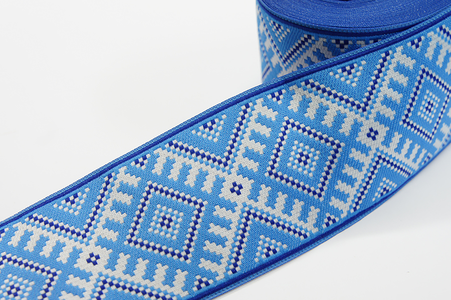 Тасьма 50 мм гобелен блакитний яскравий 16-50-1216/999