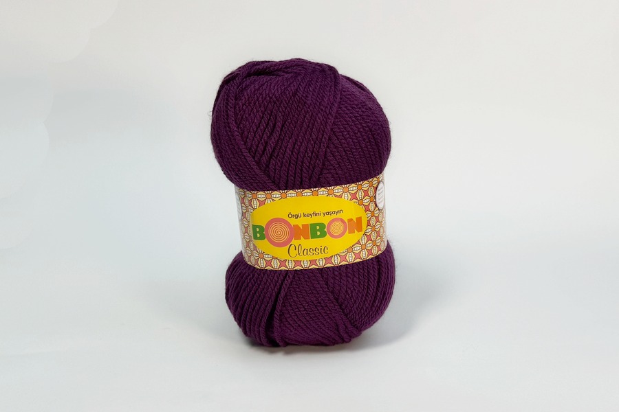 Пряжа NAKO Bonbon Classic акрил 100% бузковий темний 200м(100гр) 98585