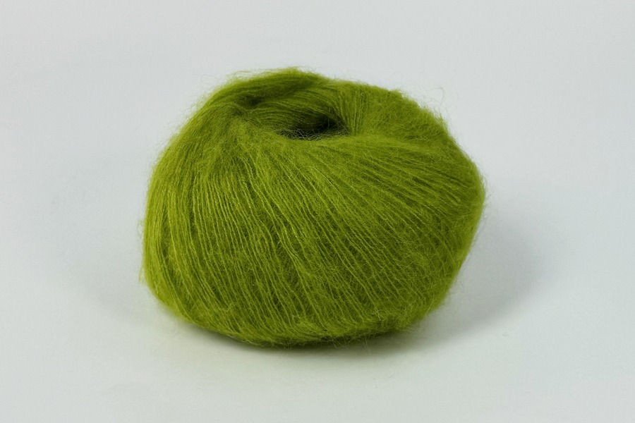 Пряжа Mohair кід мохер 75%, поліамід 25% зелений грушевий 200м(25гр)