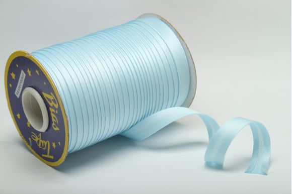 Бейка 16 мм MH сатинова (атласна), підвернута блакитний світлий 8116-6107-1328