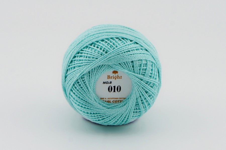 Ірис нитки Bright бавовна 100% бірюзовий 80м(10гр) 0010