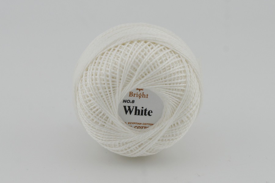 Ірис нитки Bright бавовна 100% білий 80м(10гр) Whit