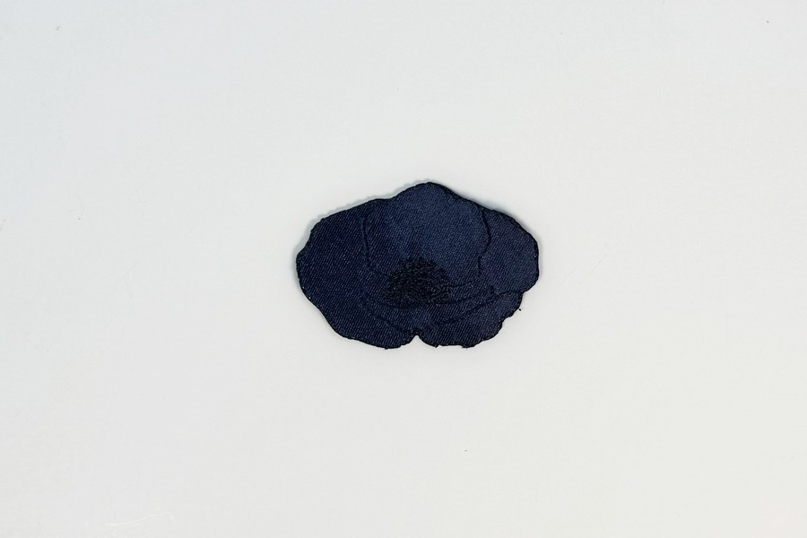 Термоаплікація 44х60 мм на силіконі синій темний