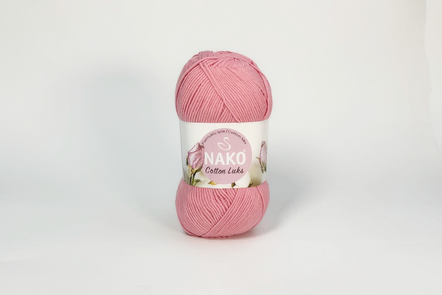Пряжа NAKO Cotton Lux бавовна 60%, акрил 40% рожевий 330м(100гр) 561121-97551