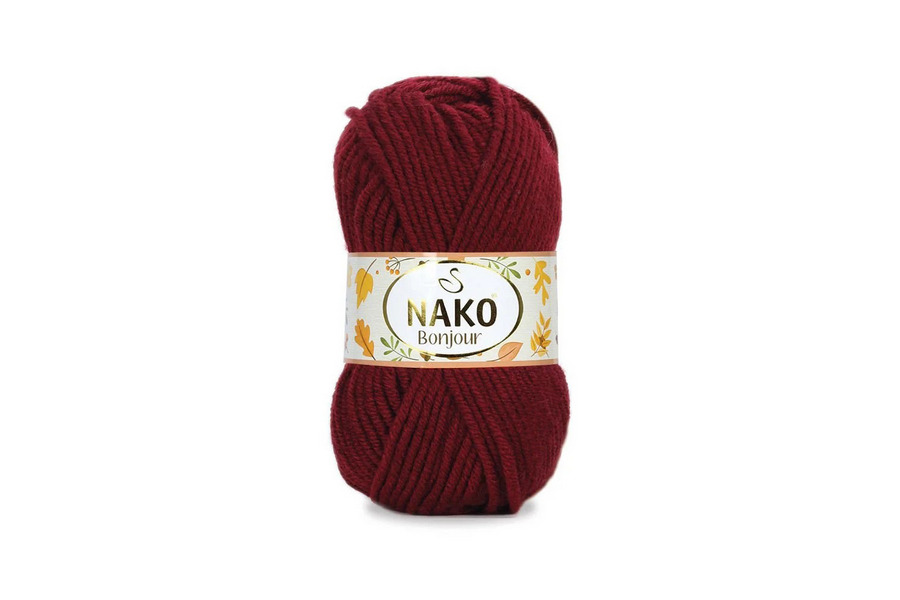 Пряжа NAKO Naco bonjour акрил 80%, поліамід 20% бордовий коричневий 110м(100гр) 02581
