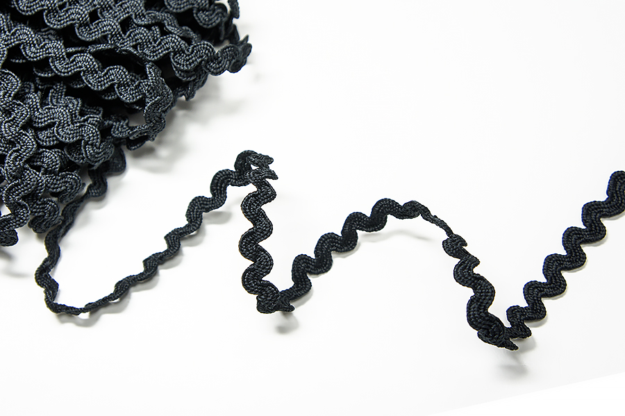 Тасьма в'юнок (хвилька) 9 мм Лента чорний