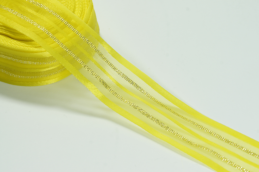 Стрічка капронова 32 мм Лента жовтий яскравий