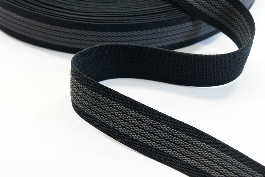 Тасьма еластична 25 мм з нанесенням латексу ткана чорний
