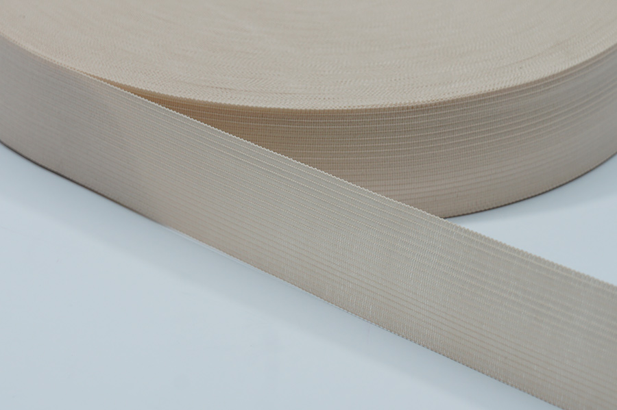 Тасьма 32 мм Лента в'язана рожевий молочний