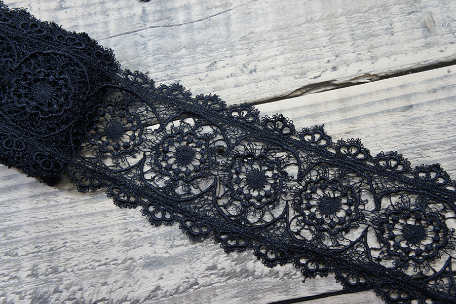 Мереживо гіпюр 110 мм Mertbutton чорний