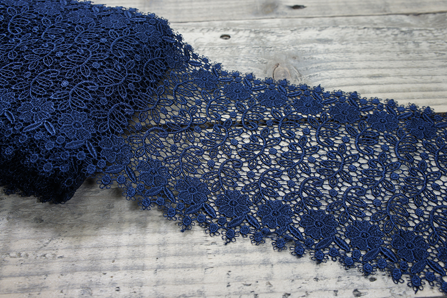 Мереживо гіпюр 145 мм SinemBro синій темний