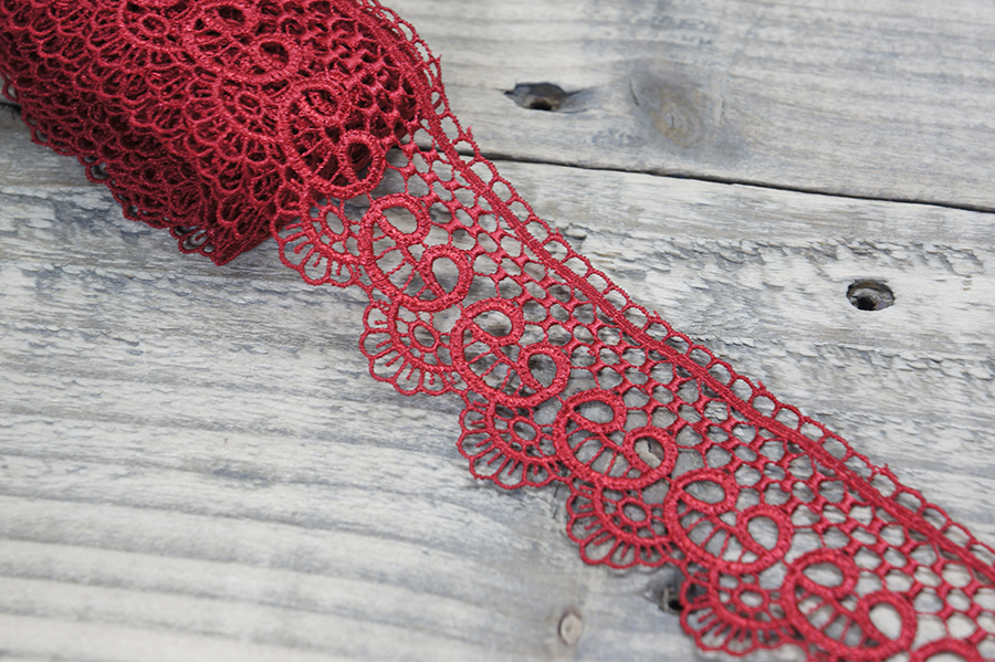 Мереживо гіпюр 45 мм SinemBro червоний 4G4099-45-1324