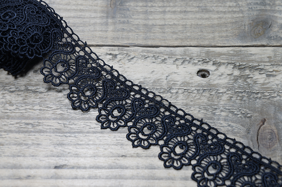 Мереживо гіпюр 45 мм Mertbutton чорний