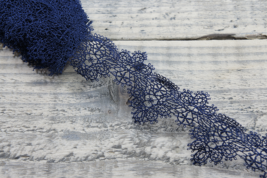 Мереживо гіпюр 50 мм Mertbutton синій темний GB121-50-0875