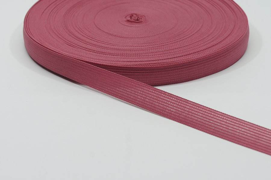Тасьма 15 мм Лента в'язана рожевий темний
