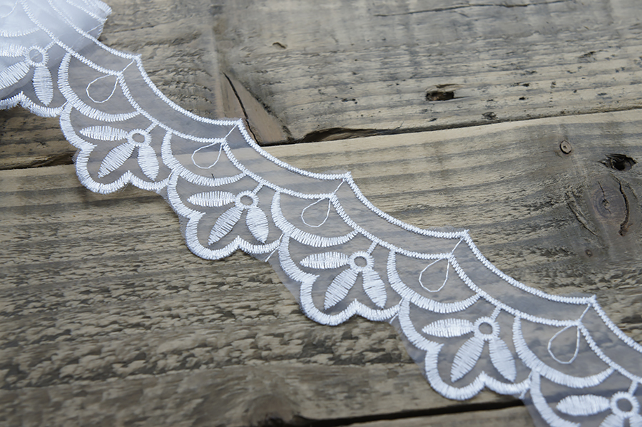 Мереживо органза 70 мм MH білий