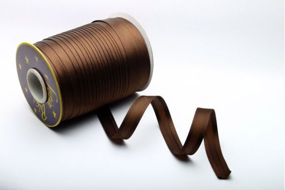 Бейка 16 мм MH сатинова (атласна), підвернута шоколадний