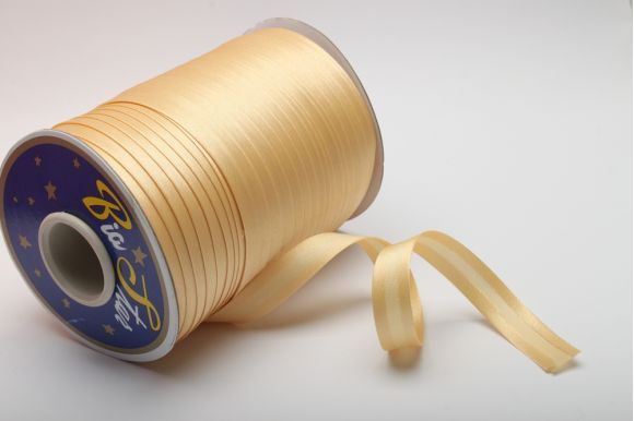 Бейка 16 мм MH сатинова (атласна), підвернута бежевий золотистий