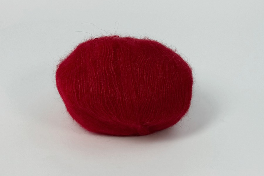Пряжа Mohair кід мохер 75%, поліамід 25% червоний 200м(25гр)