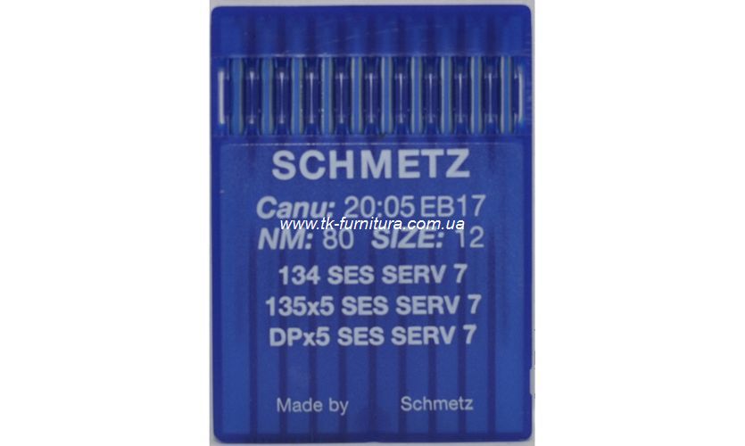 Голки універсальні № 80 -SES SCHMETZ з товстою колбою, сферичне тонке вістря №80 DPx5