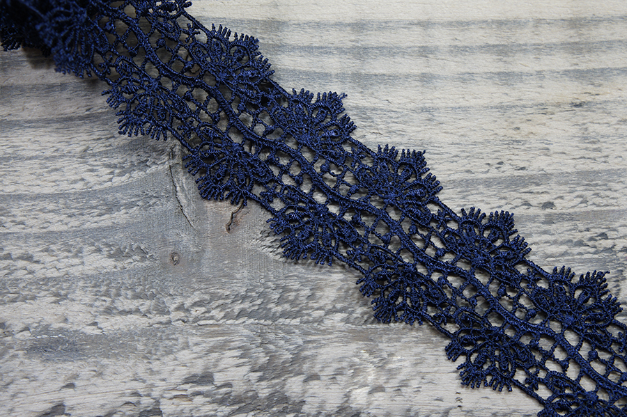 Мереживо гіпюр 50 мм Mertbutton синій темний GO119-50-0875