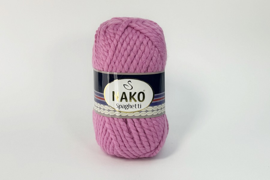 Пряжа NAKO Spaghetti акрил 75%, вовна 25% рожевий темний 60м(100гр)