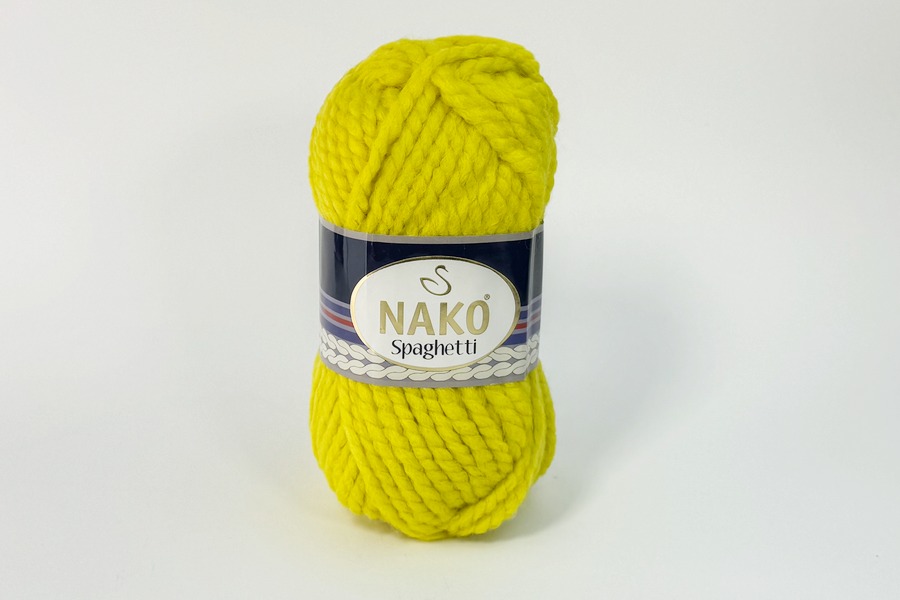 Пряжа NAKO Spaghetti акрил 75%, вовна 25% зелений грушевий світлий 60м(100гр)