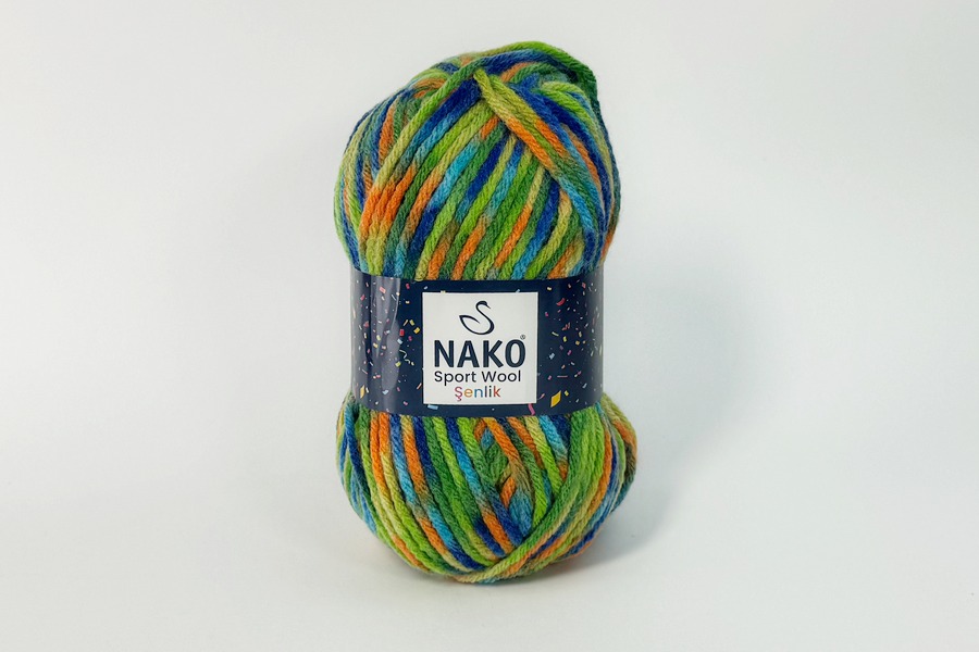 Пряжа NAKO Sport wool Senlik вовна 25%, преміум акрил 75% різнокольоровий 120м(100гр) 558499-87733