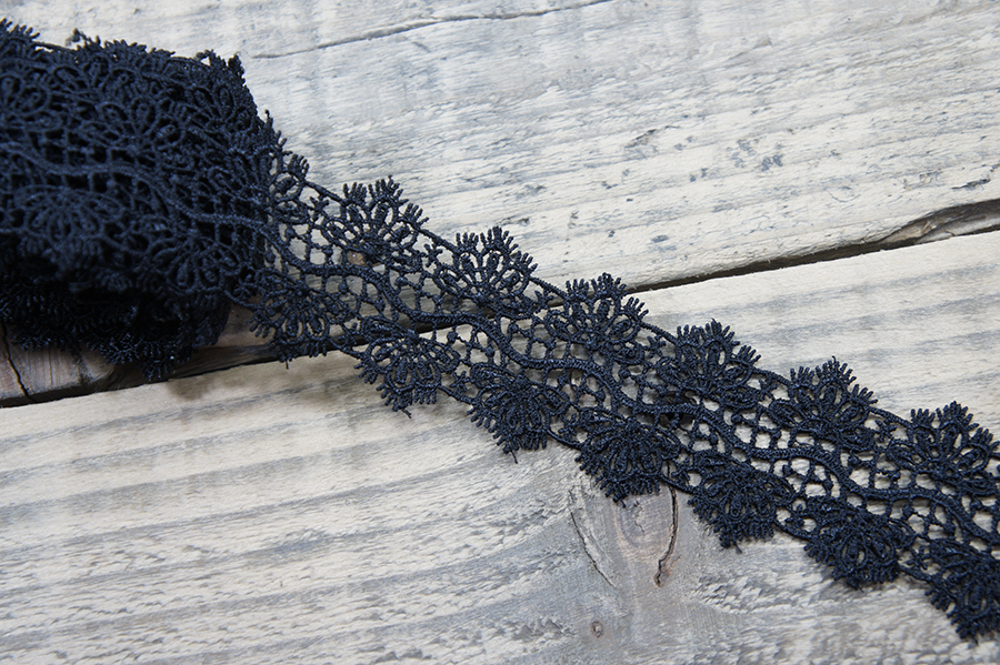 Мереживо гіпюр 50 мм Mertbutton чорний GO119-50-black