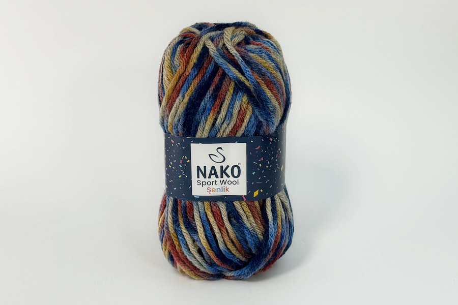 Пряжа NAKO Sport wool Senlik вовна 25%, преміум акрил 75% різнокольоровий 120м(100гр) 558509-87743