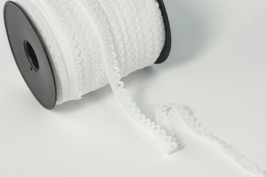 Тасьма еластична 9 мм декоративна білий