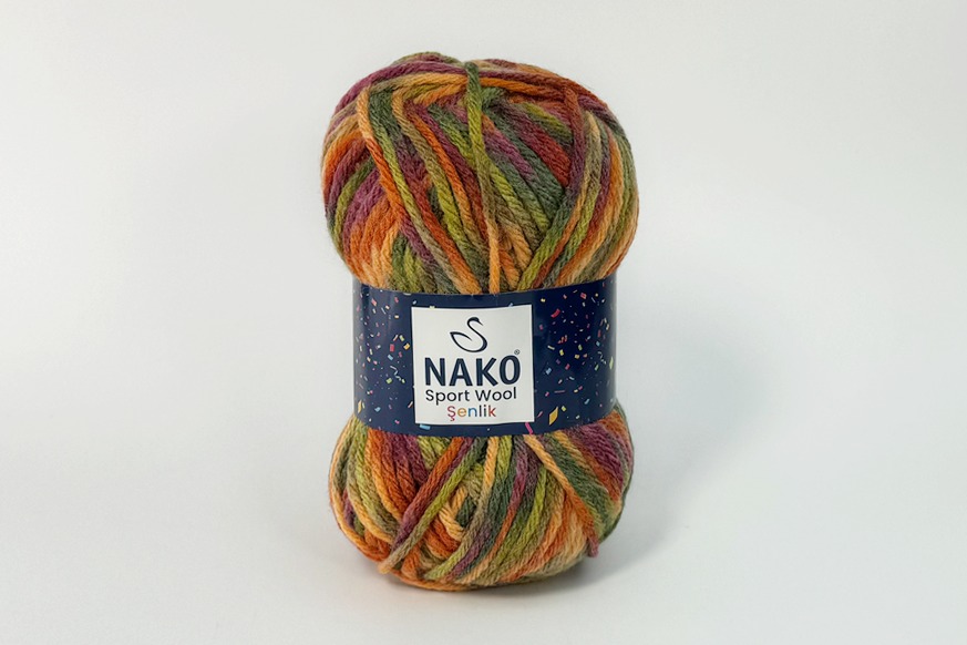Пряжа NAKO Sport wool Senlik вовна 25%, преміум акрил 75% різнокольоровий 120м(100гр) 558496-87732