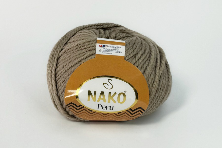 Пряжа NAKO Peru вовна 25%, альпака 25%, акрил 50% бежевий 130м(100гр) 00257