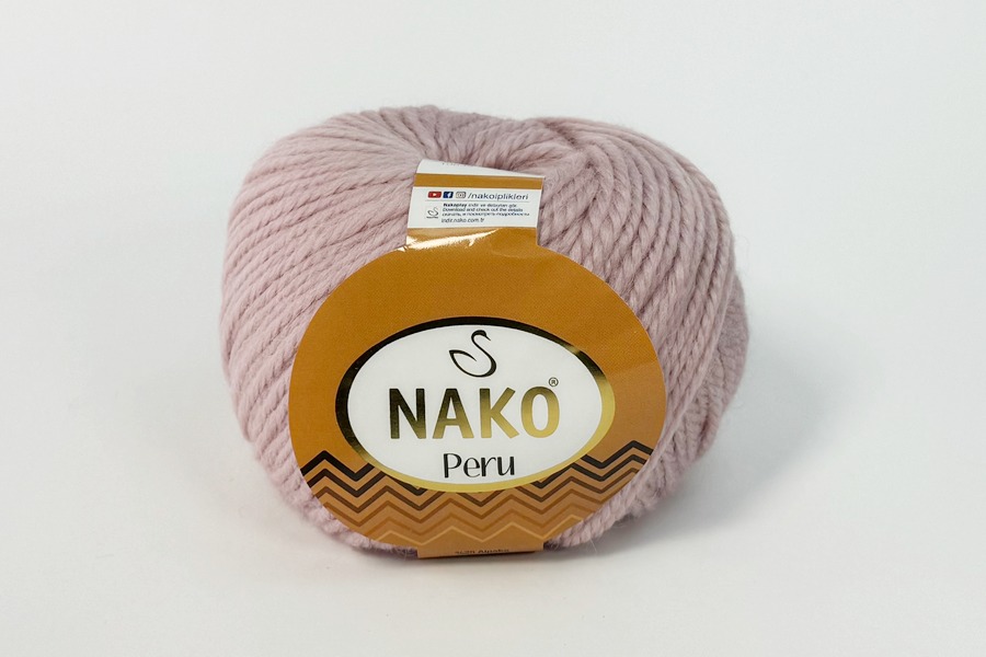 Пряжа NAKO Peru вовна 25%, альпака 25%, акрил 50% рожевий пудровий 130м(100гр) 10639