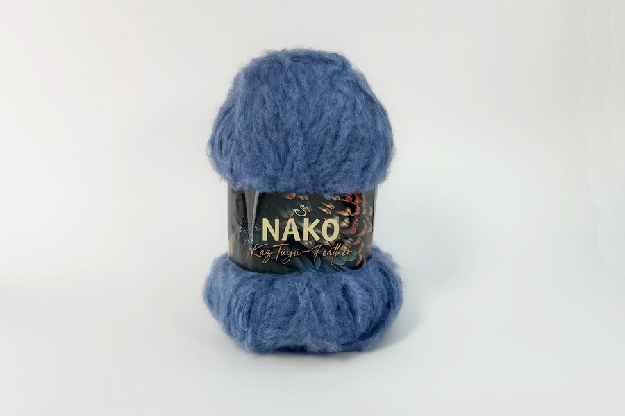 Пряжа NAKO KazTuyu Feather акрил 85%, поліамід 15% волошковий темний 200м(100гр)
