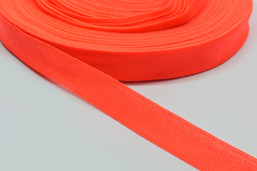 Тасьма 22 мм Лента в'язана рожевий кислотний