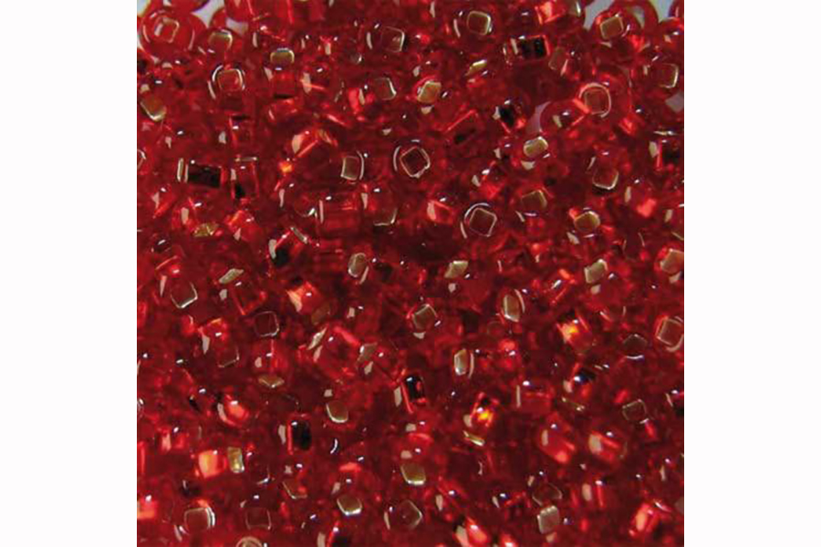 Бісер Preciosa 97070 №10 прозорий срібляста серединка червоний 2,3 мм