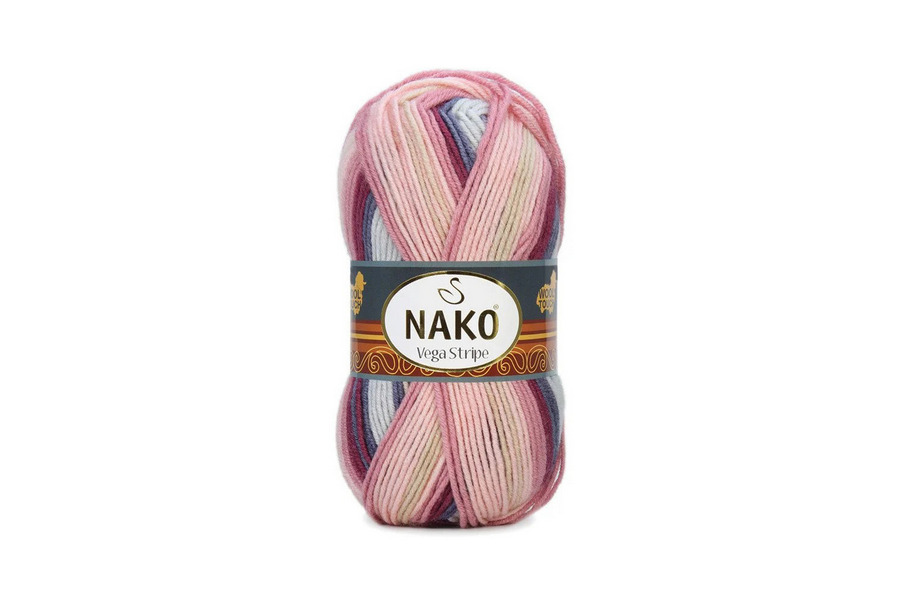 Пряжа NAKO Vega stripe акрил 100% різнокольоровий 195м(100гр) 205025-82415
