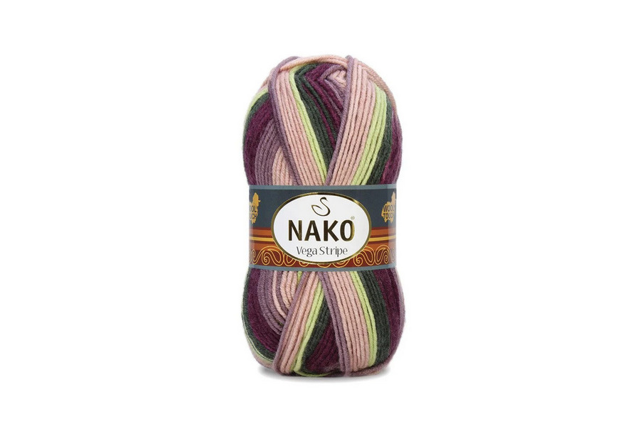 Пряжа NAKO Vega stripe акрил 100% різнокольоровий 195м(100гр) 205024-82414