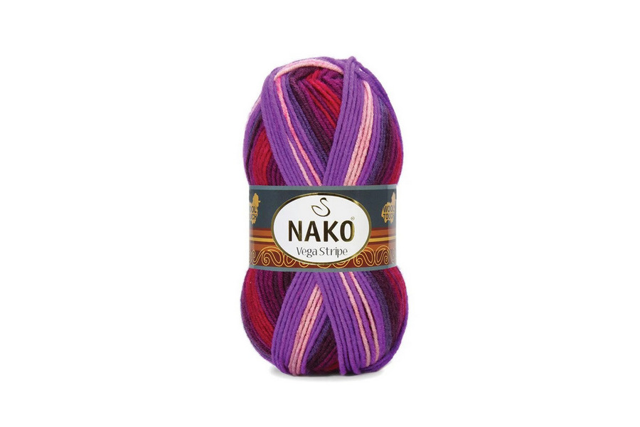 Пряжа NAKO Vega stripe акрил 100% різнокольоровий 195м(100гр) 205022-82412