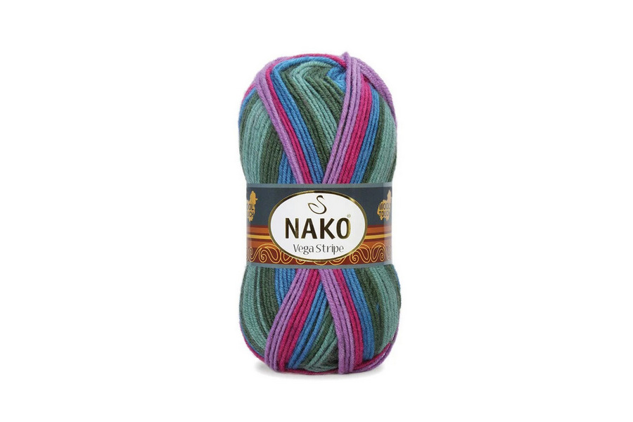 Пряжа NAKO Vega stripe акрил 100% різнокольоровий 195м(100гр) 205018-82408