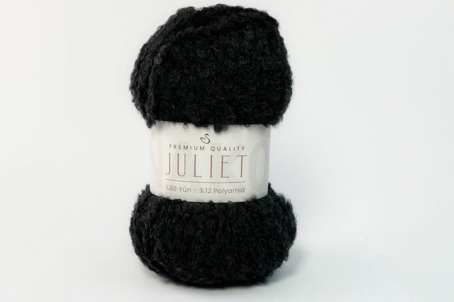 Пряжа NAKO Juliet вовна 88%, поліамід 12% чорний 95м(100гр)