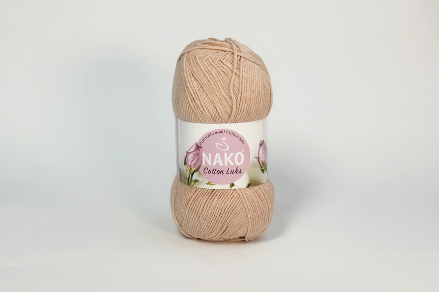 Пряжа NAKO Cotton Lux бавовна 60%, акрил 40% пудровий рожевий 330м(100гр)