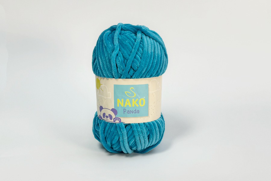 Пряжа NAKO Panda поліестер 100% блакитний яскравий 120м(100гр) 03124