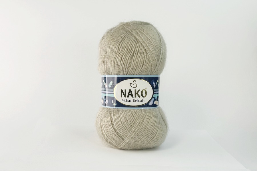 Пряжа NAKO Mohair Delikate вовна 10%, мохер 5%, акрил 85% бежевий 500м(100гр) 01199