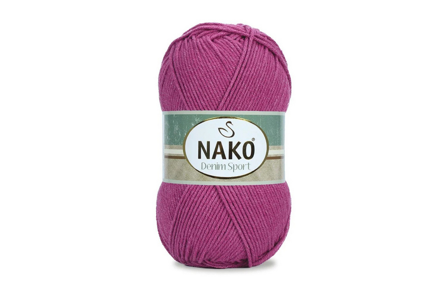 Пряжа NAKO Denim sport бавовна 60%, акрил 40% фуксія бузкова 265м(100гр)