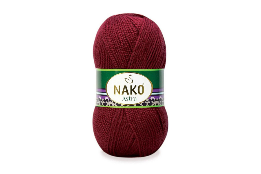 Пряжа NAKO Astra акрил 100% малиновий 330м(100гр) 03630