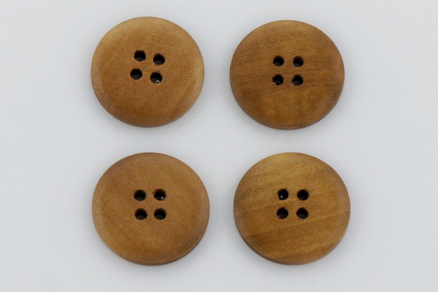 Гудзик 28 мм Mertbutton 4 отвори під дерево бежевий золотистий