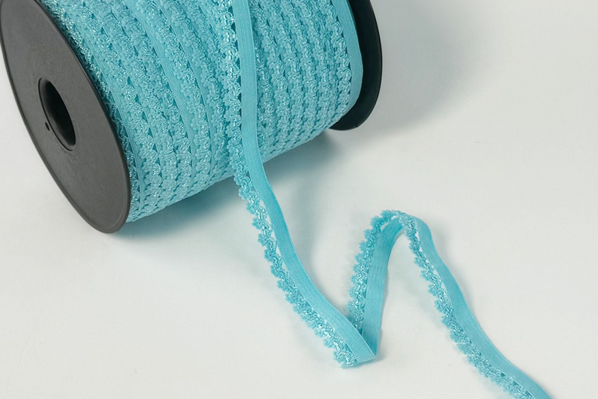 Тасьма еластична 15 мм Mertbutton декоративна бірюзовий світлий